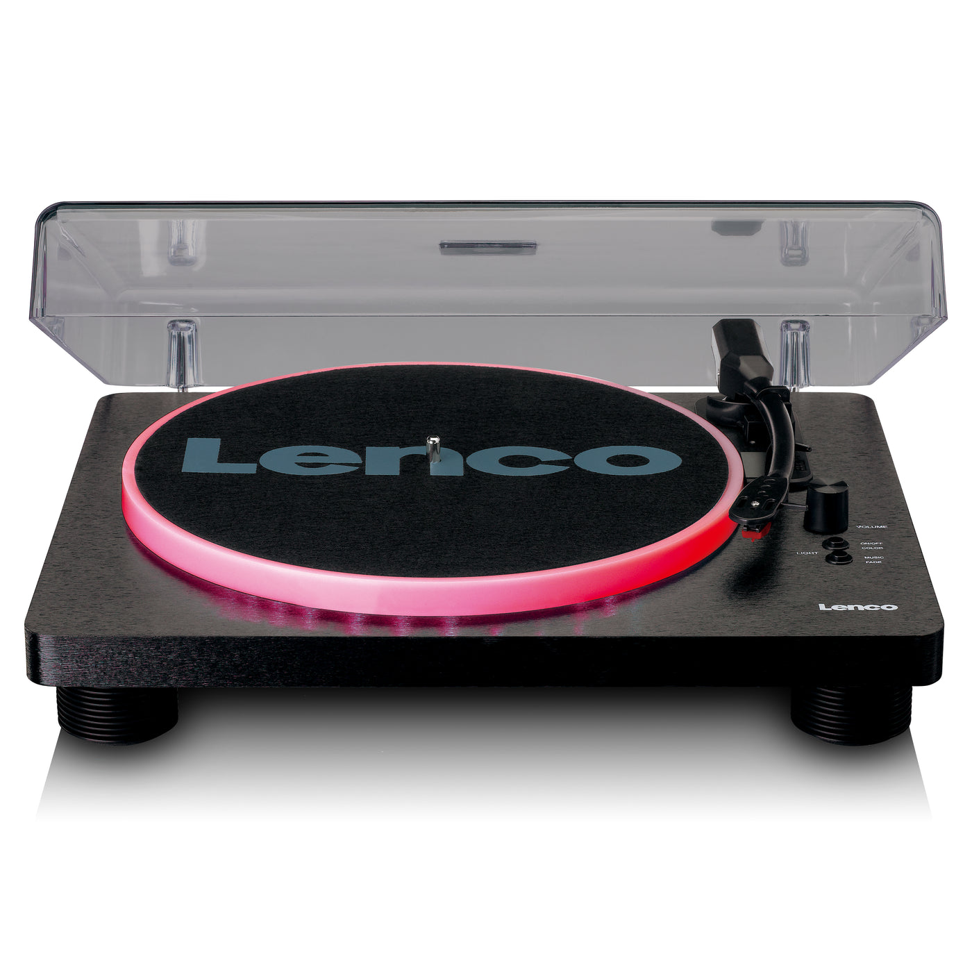 Lenco LS-50LEDBK - Platine vinyle avec haut-parleurs intégrés et éclairage LED