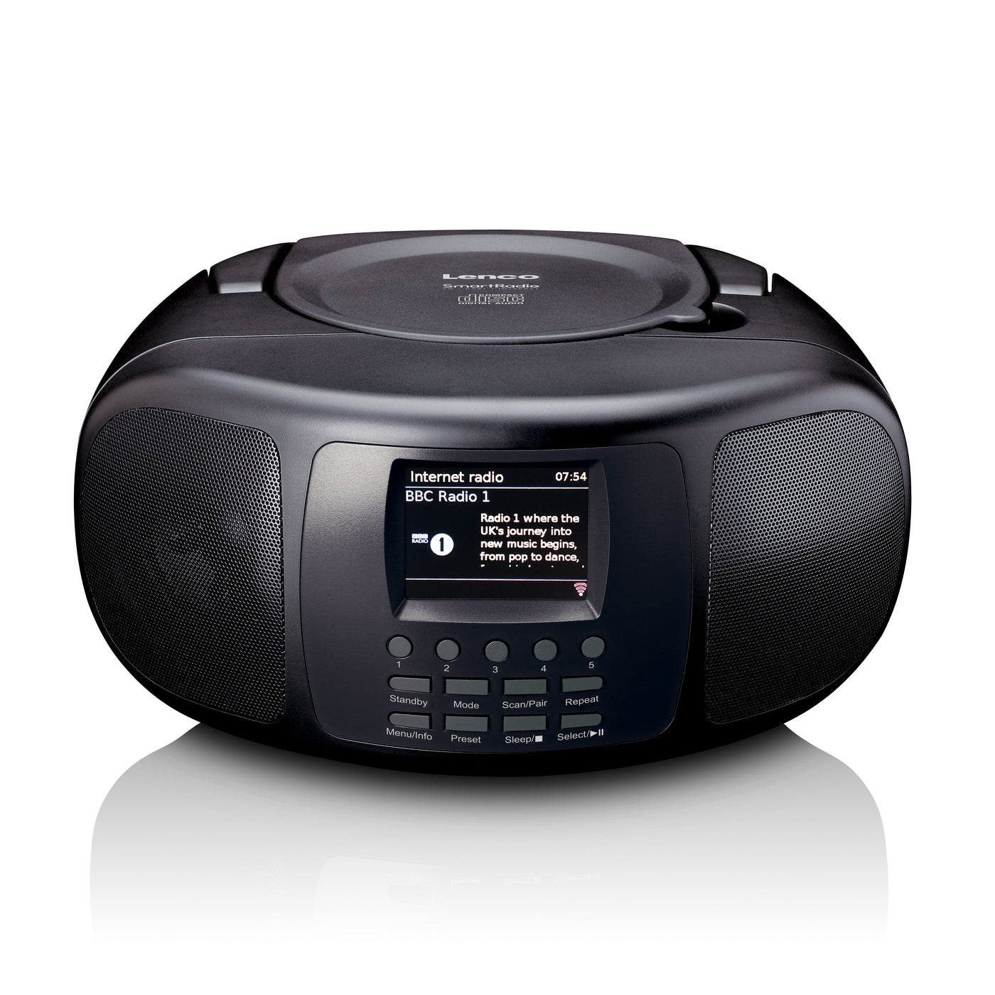 Lenco SCD-6000BK - Radio Internet portable avec DAB+/FM, Bluetooth®, lecteur CD et grand écran LCD couleur - Noir