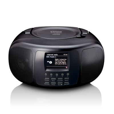 Lenco SCD-6000BK - Radio Internet portable avec DAB+/FM, Bluetooth®, lecteur CD et grand écran LCD couleur - Noir