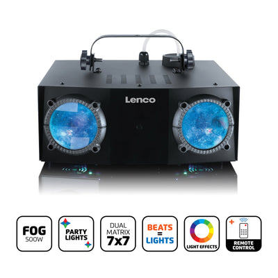 Lenco LFM-110BK - Jeu de lumière à double matrice et machine à fumée