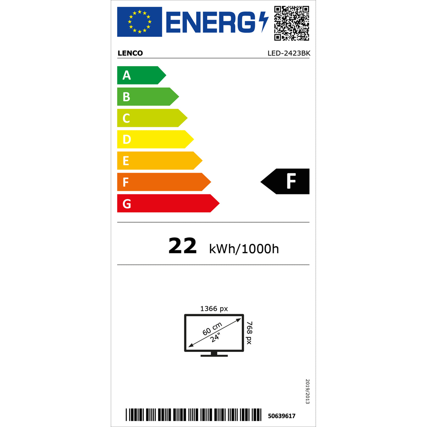 Lenco LED-2423BK - Télévision LED de 24" avec adapteur voiture 12 V, noir