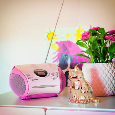 Lenco SCD-24 Pink - Radio portable avec lecteur CD - Rose