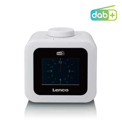 Lenco CR-620WH - Radio-réveil DAB+/FM avec écran couleur - Blanc