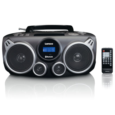 Lenco SCD-685BK - Radio DAB+/FM/lecteur CD portable avec connexions Bluetooth® et USB et emplacement pour carte SD - Noir