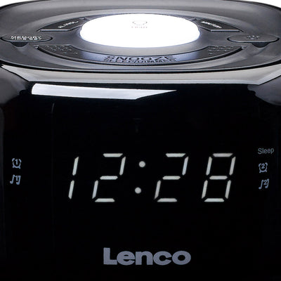 Lenco CR-12BK - Radio-réveil FM avec veilleuse - Noir