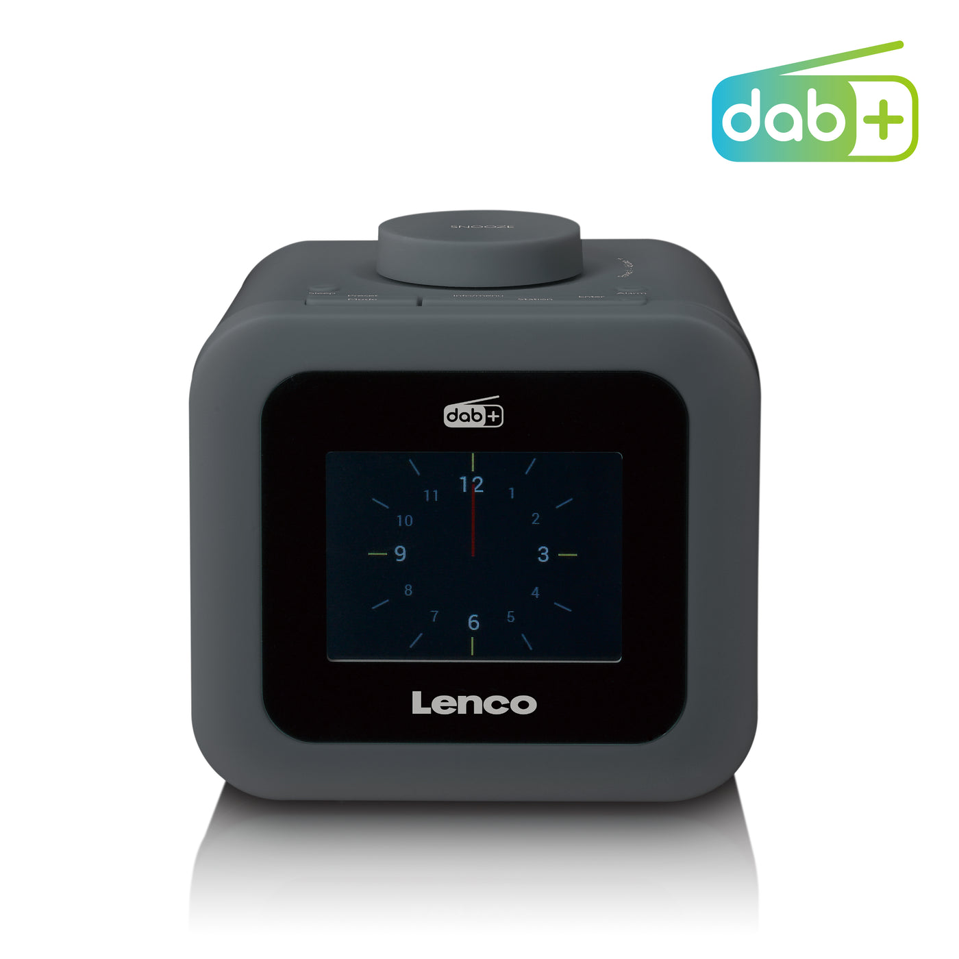 Lenco CR-620GY - Radio-réveil DAB+/FM avec écran couleur - Gris
