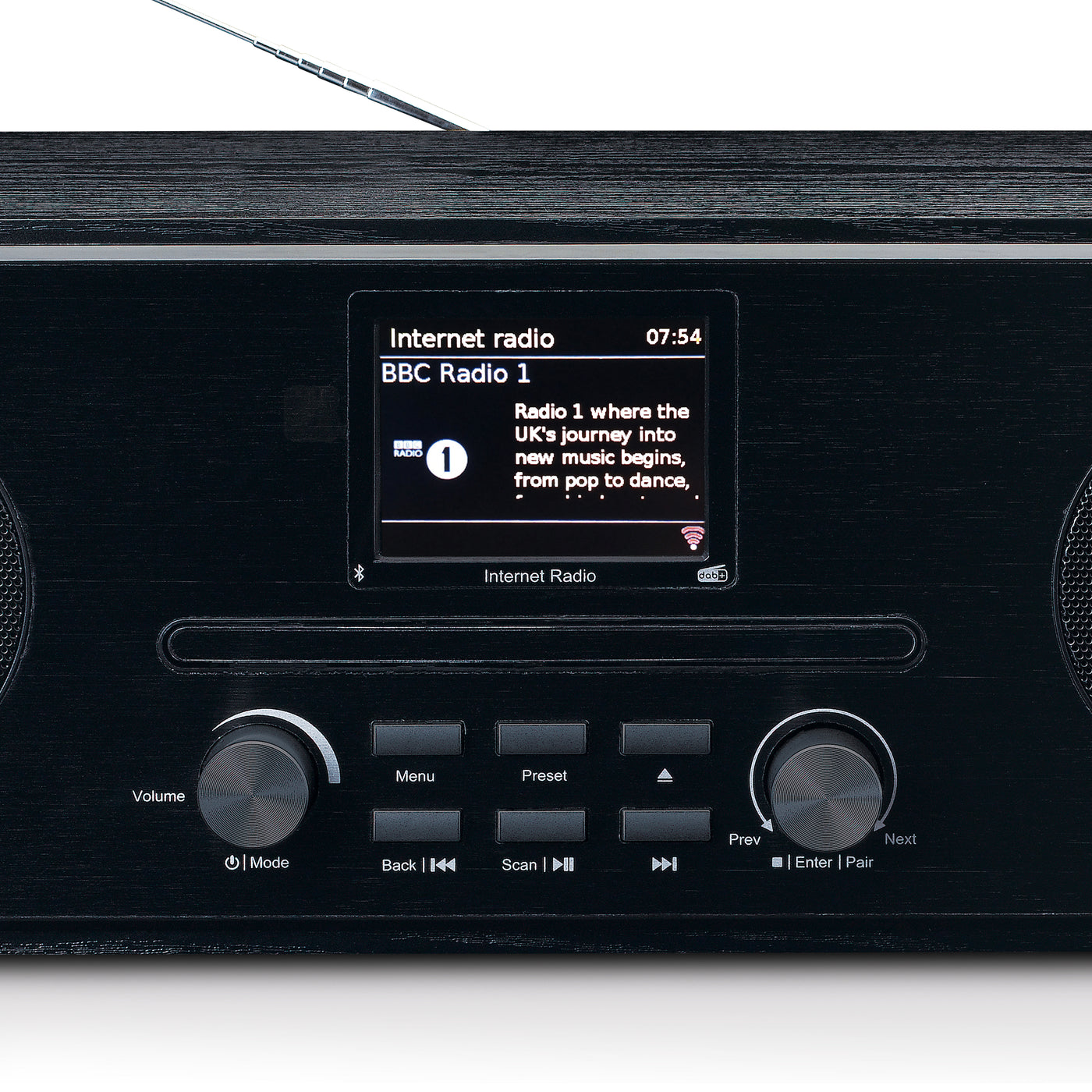 Lenco DIR-260BK - Radio Internet/DAB+/FM avec lecteur CD et Bluetooth®, noir