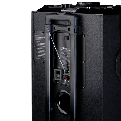 Lenco PMX-250 - Enceinte/table de mixage DJ haute puissance avec Bluetooth®, USB, radio FM et éclairages - Noir