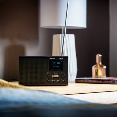 Lenco PDR-031BK - Radio DAB+/FM avec batterie rechargeable et Bluetooth® - Noir