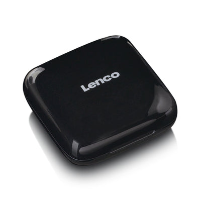 Lenco EPB-430BK - Ecouteurs sans fil, boîtier de charge avec écran, Bluetooth® et TWS, noir