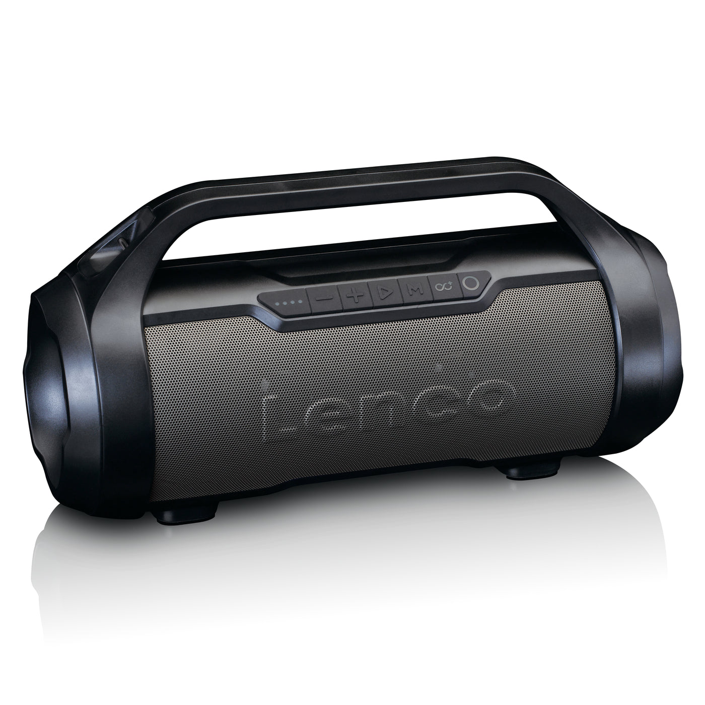 Lenco SPR-070BK - Enceinte Bluetooth® étanche avec radio FM, lecteur USB/SD et effets lumineux - Noir