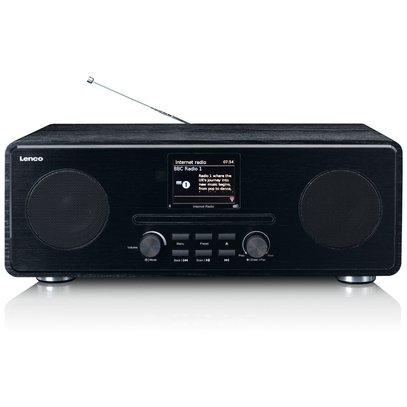 Lenco DIR-260BK - Radio Internet/DAB+/FM avec lecteur CD et Bluetooth®, noir