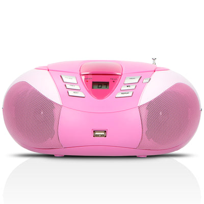 Lenco SCD-37 USB Pink - Radio FM et lecteur CD/USB portable - Rose