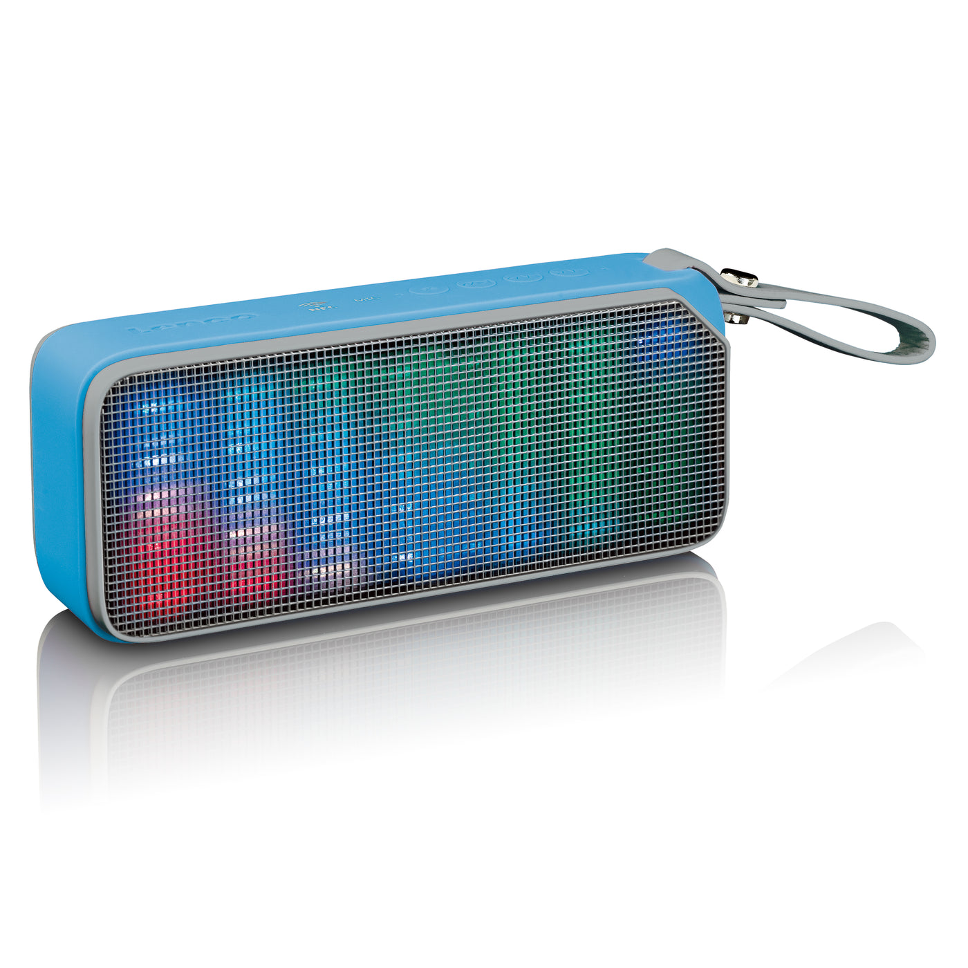 Lenco BT-191BU - Enceinte Bluetooth® étanche aux projections d'eau avec effets lumineux - Bleu