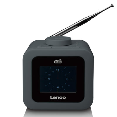 Lenco CR-620GY - Radio-réveil DAB+/FM avec écran couleur - Gris
