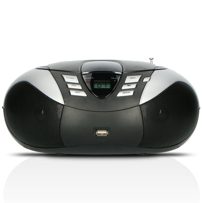 Lenco SCD-37 USB Silver - Radio FM et lecteur CD/USB portable - Argent