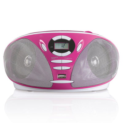 Lenco SCD-300PK - Radio/lecteur CD avec lecteur MP3 et fonction USB - Rose