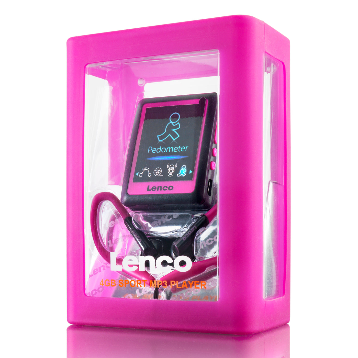 Lenco PODO-152 Pink - Lecteur MP3/MP4 avec podomètre et mémoire de 4 Go - Rose