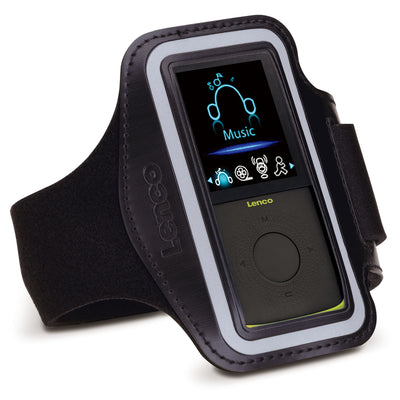 Lenco PODO-153LM - Lecteur MP3 de sport avec podomètre, oreillettes de sport et brassard de sport - Vert