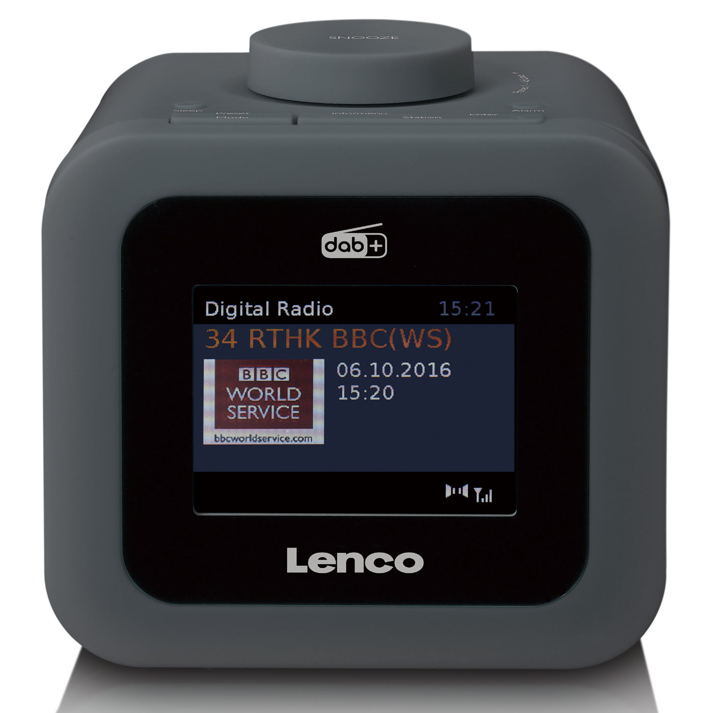 Lenco CR-620GY - Radio-réveil DAB+/FM avec écran couleur - Gris