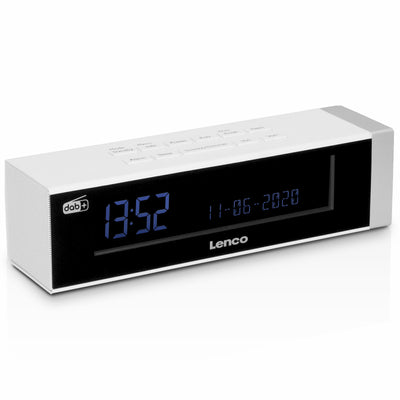 Lenco CR-630WH - Radio-réveil stéréo DAB+/FM avec connexion USB et entrée AUX - Blanc