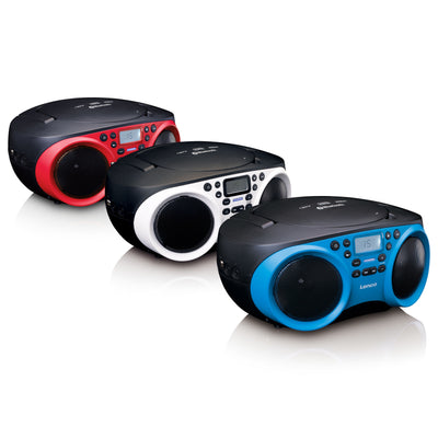 Lenco SCD-501WH - Radio FM et lecteur CD/USB portable avec Bluetooth® - Blanc