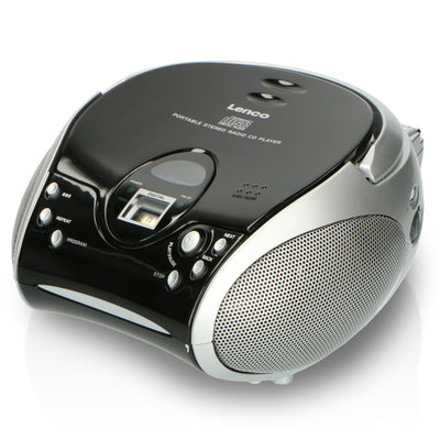 Lenco SCD-24 Black/Silver - Radio portable avec lecteur CD - Noir/argent