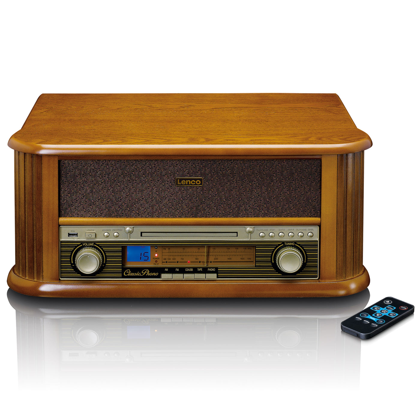 Classic Phono TCD-2550WD - Platine avec radio DAB+ / FM, enregistreur USB, lecteur de CD et de cassettes - Bois