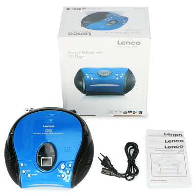 Lenco SCD-24 Blue/Black - Radio portable avec lecteur CD - Bleu-noir