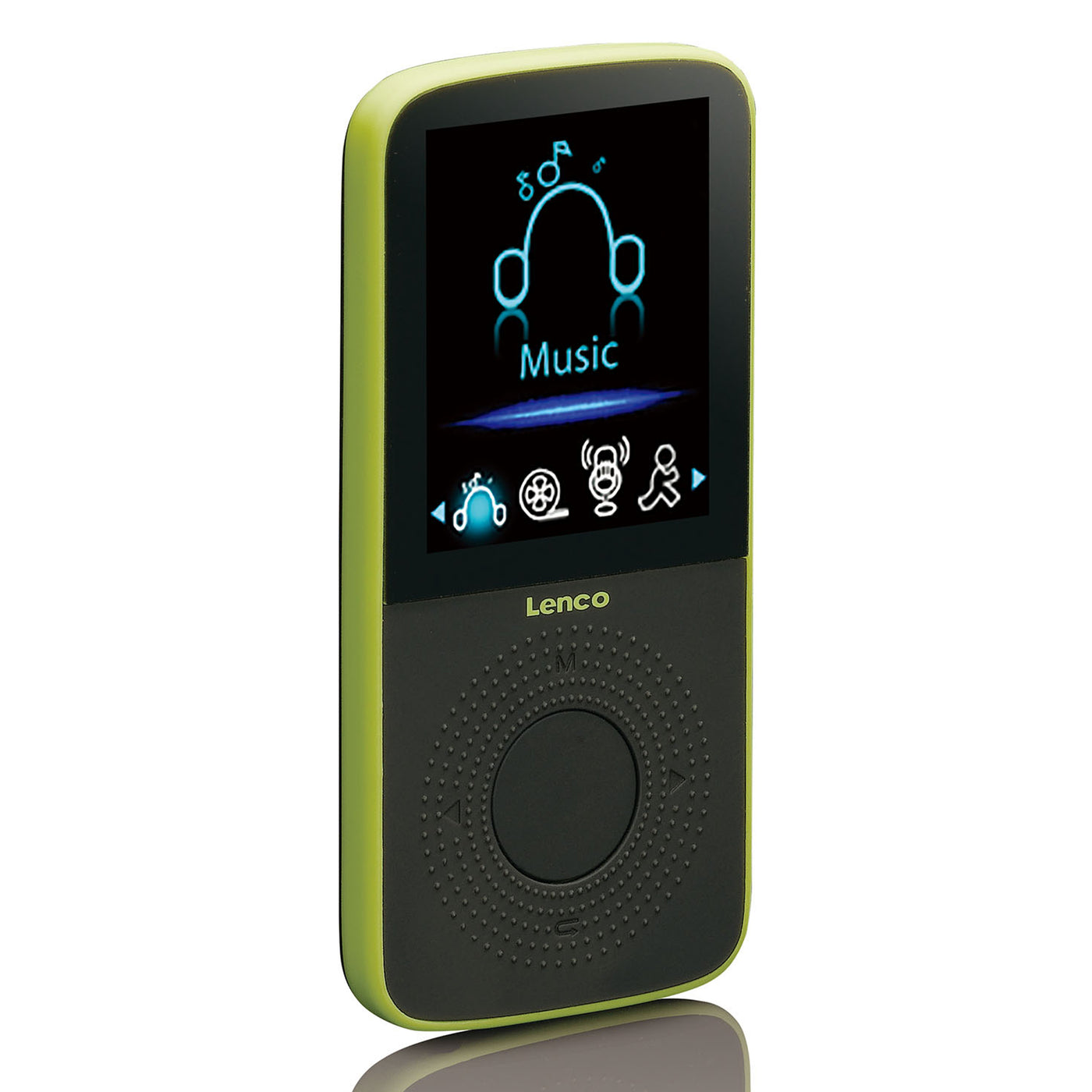 Lenco PODO-153LM - Lecteur MP3 de sport avec podomètre, oreillettes de sport et brassard de sport - Vert