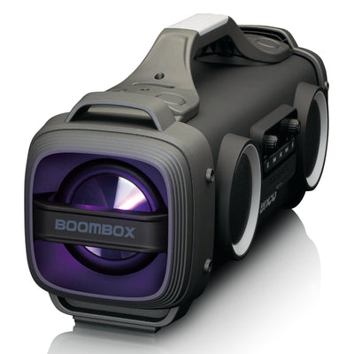 Lenco SPR-200BK - Enceinte Bluetooth® étanche avec radio FM, lecteur USB/micro SD et effets lumineux - Noir