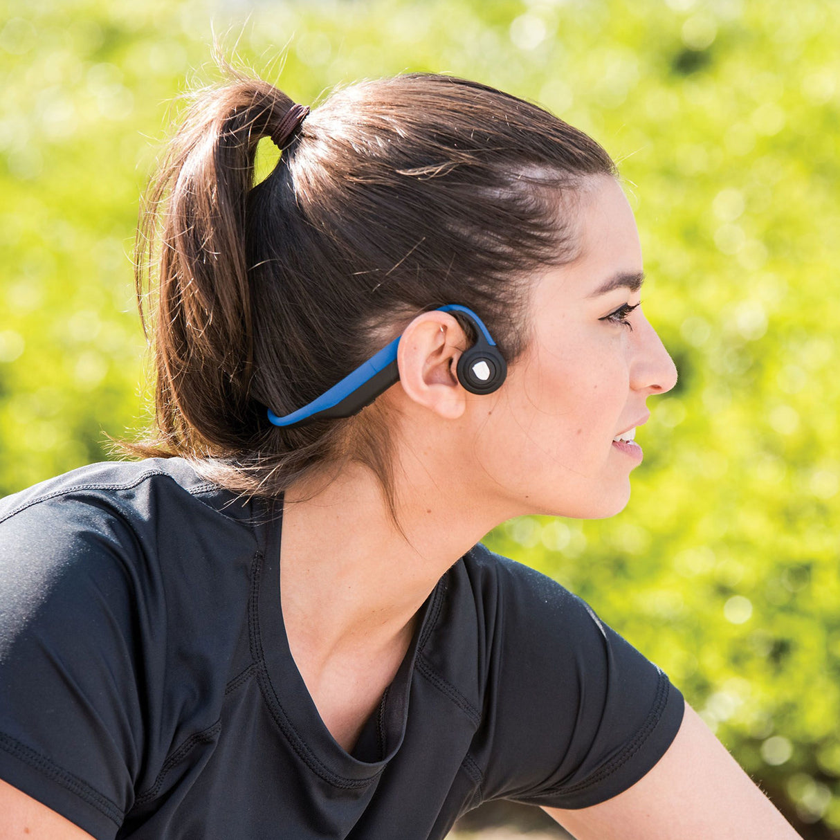 Lenco BCH-1000BU - Casque Bluetooth® à conduction osseuse, bleu
