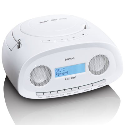 Lenco SCD-69WH - DAB+, boombox FM avec CD, MP3, USB - Blanc