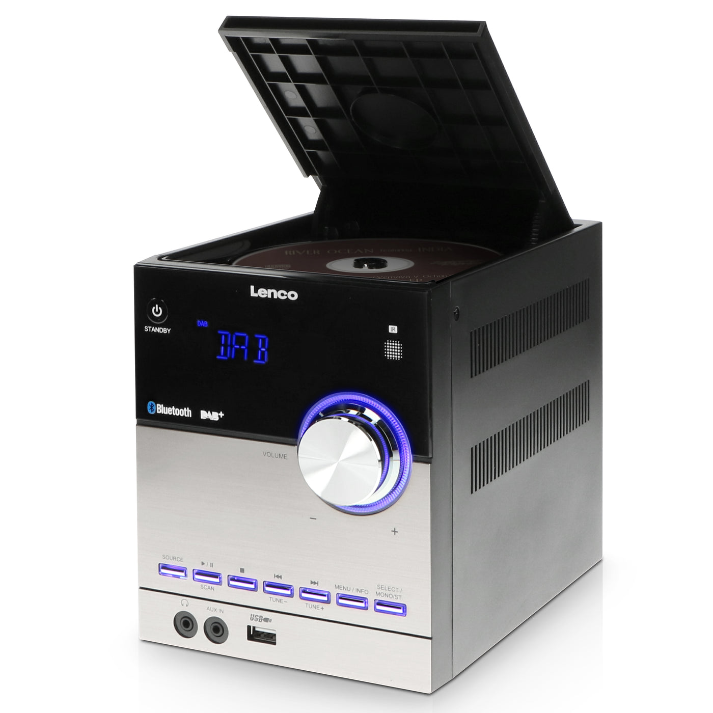 Lenco MC-150 - Chaîne stéréo avec radio DAB+/FM, lecteur CD, connexion Bluetooth® et prise USB - Noir