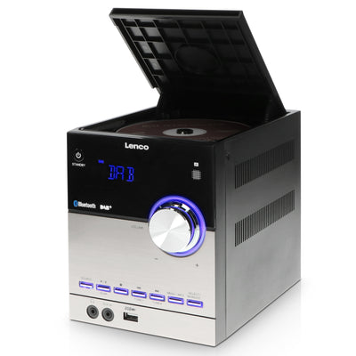 Lenco MC-150 - Chaîne stéréo avec radio DAB+/FM, lecteur CD, connexion Bluetooth® et prise USB - Noir