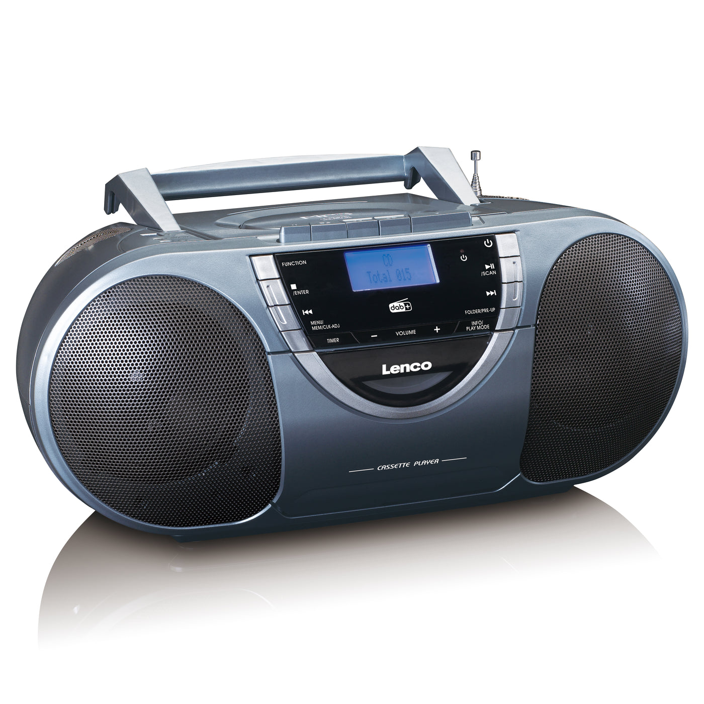 Lenco SCD-6800GY - Boombox avec radio DAB+, FM et lecteur CD/ MP3