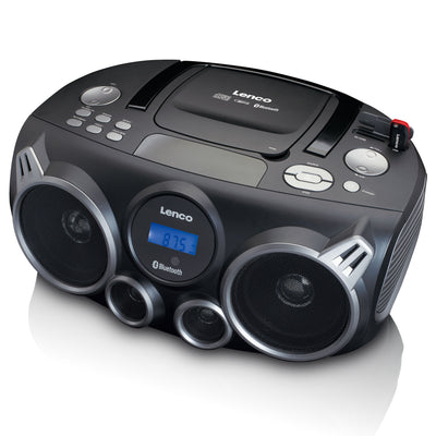 Lenco SCD-685BK - Radio DAB+/FM/lecteur CD portable avec connexions Bluetooth® et USB et emplacement pour carte SD - Noir