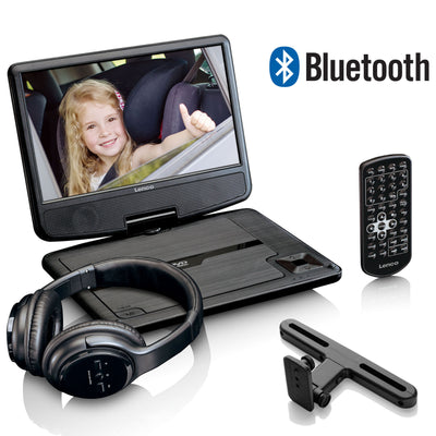 Lenco DVP-947BK - DVD portable 9 pouces - USB - support - casque Bluetooth® - Noir