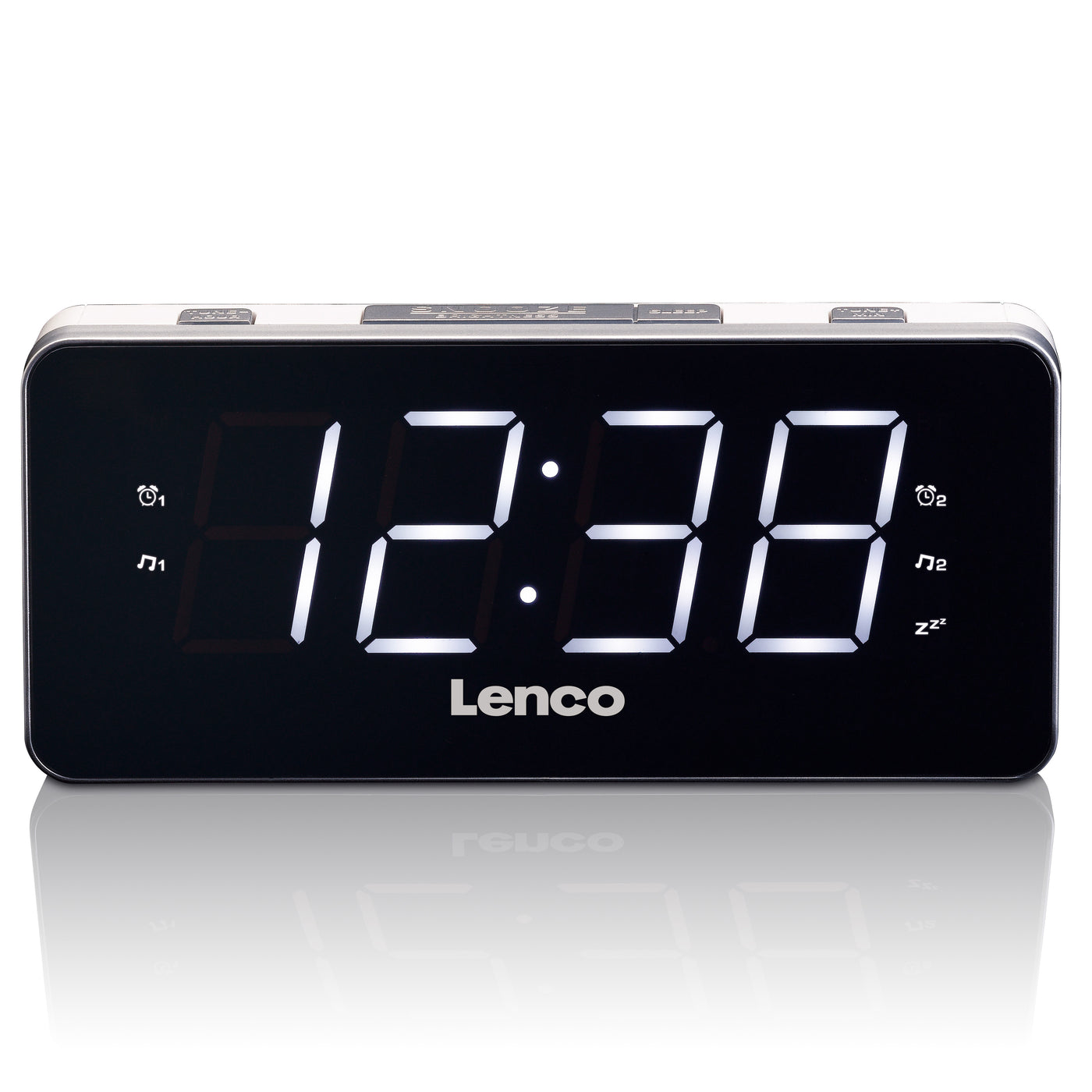 Lenco CR-18 White - Radio-réveil écran LED de 1,8 pouce - Blanc