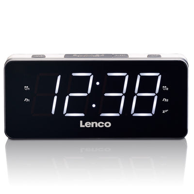 Lenco CR-18 White - Radio-réveil écran LED de 1,8 pouce - Blanc