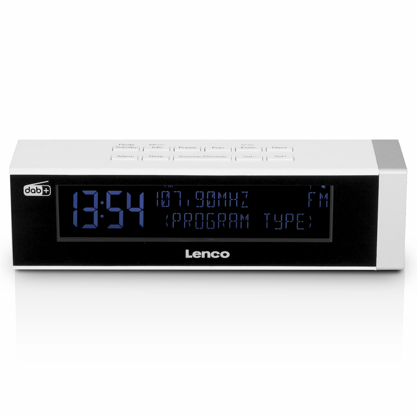 Lenco CR-630WH - Radio-réveil stéréo DAB+/FM avec connexion USB et entrée AUX - Blanc
