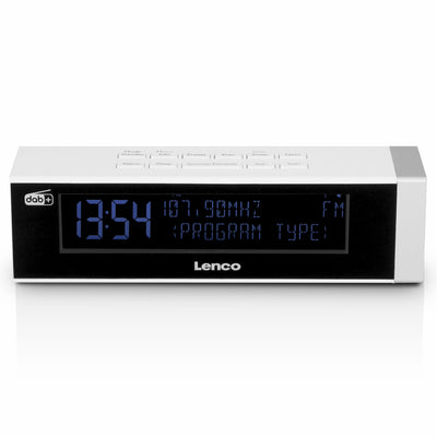 Lenco CR-630WH - Radio-réveil stéréo DAB+/FM avec connexion USB et entrée AUX - Blanc