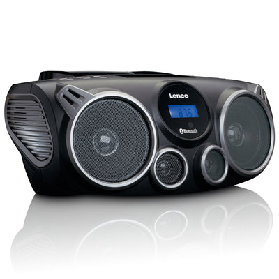 Lenco SCD-685BK - Radio DAB+/FM/lecteur CD portable avec connexions Bluetooth® et USB et emplacement pour carte SD - Noir