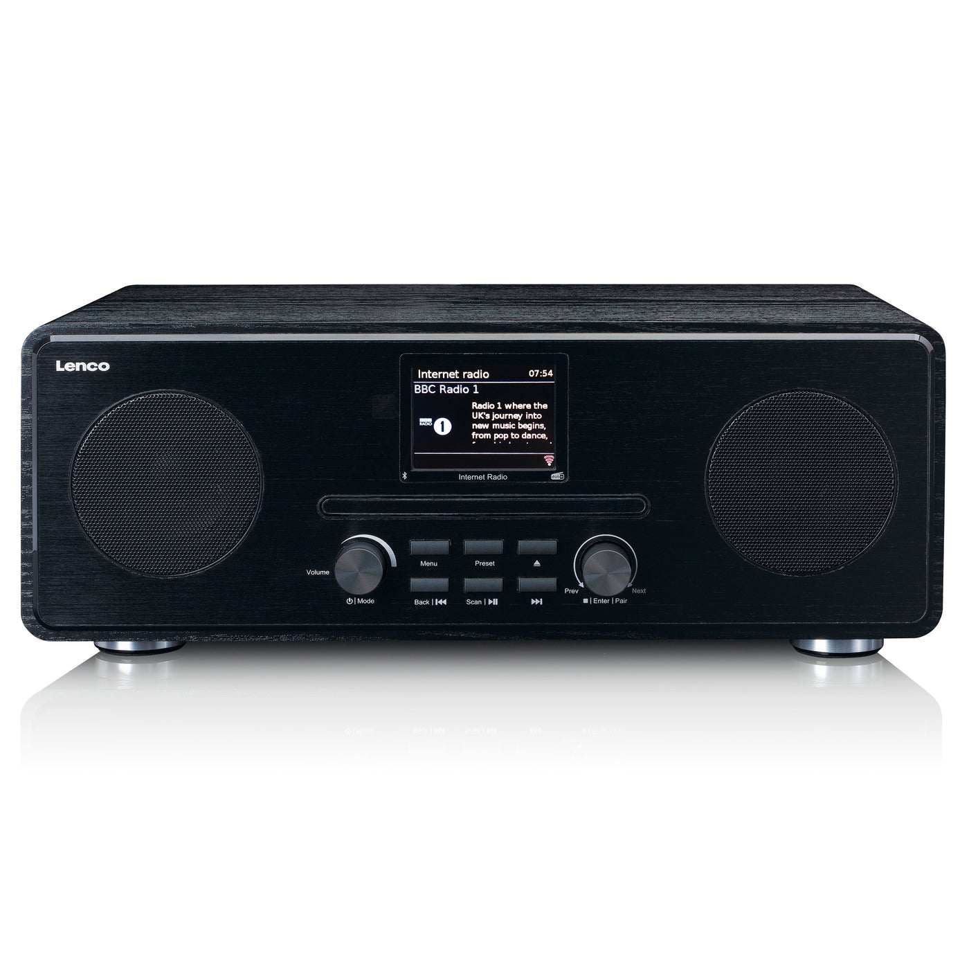 Lenco DIR-260BK - Radio Internet/DAB+/FM avec lecteur CD et Bluetooth®, noir