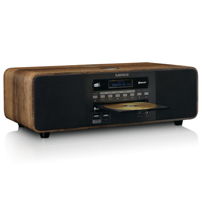 Lenco DAR-051WD - Radio stéréo DAB+/ FM, CD, 2 USB, Bluetooth®, QI, télécommande