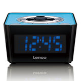 Lenco CR-16 Blue - Radio-réveil FM projecteur à commande radio - Bleu