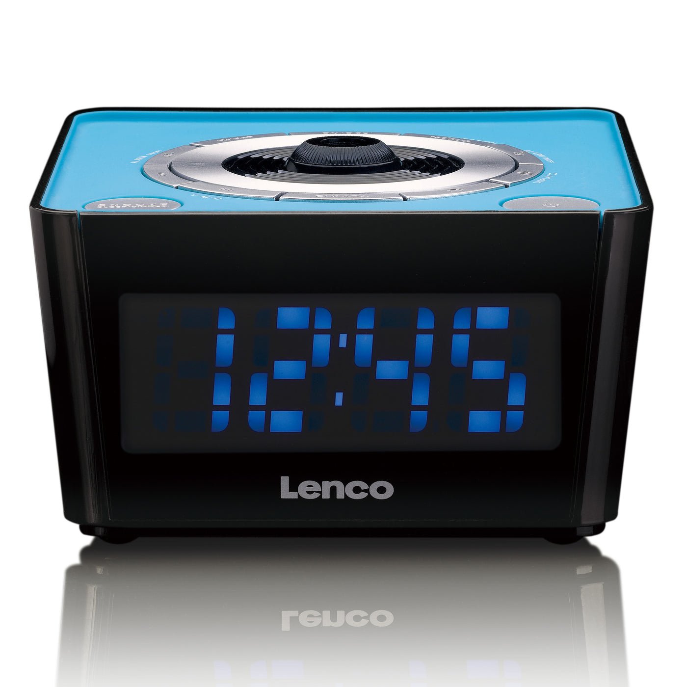 Lenco CR-16 Blue - Radio-réveil FM projecteur à commande radio - Bleu
