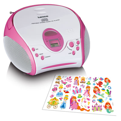 Lenco SCD-24PK kids - Radio portable avec lecteur CD - Rose