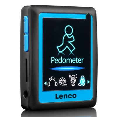 Lenco PODO-152 Blue - Lecteur MP3/MP4 avec podomètre et mémoire de 4 Go - Bleu