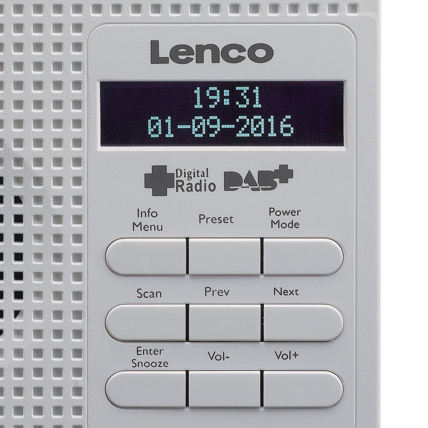 Lenco PDR-020WH - Radio DAB+/FM portable avec fonction réveil - Blanc